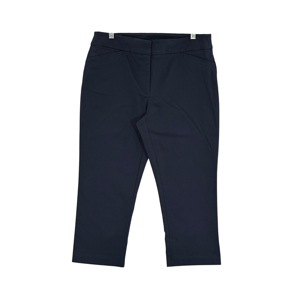 Attyre New York Navy Blue Ankle Dress Pants 124J389 Womens Size 12 Cropped Work